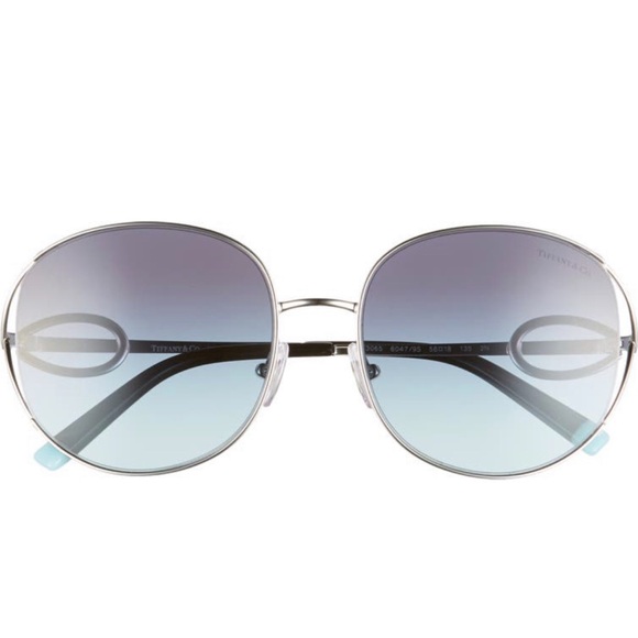 Tiffany & Co. Silver Blue Round Sunglasses main image 6